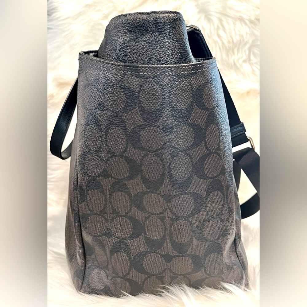 Coach Signature Coated Canvas Baby Bag-Brown/Black-MSRP $450 - Picture 4 of 16